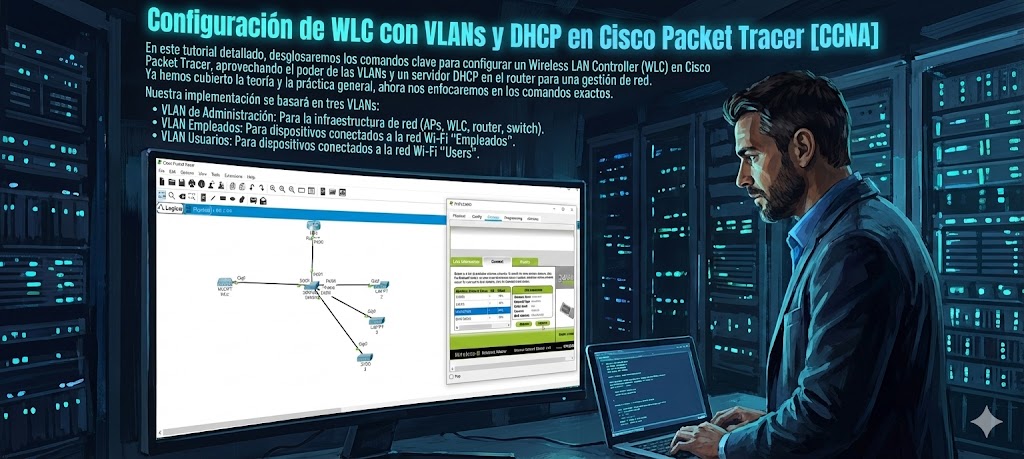 Configuración de WLC con VLANs y DHCP en Cisco Packet Tracer [CCNA]